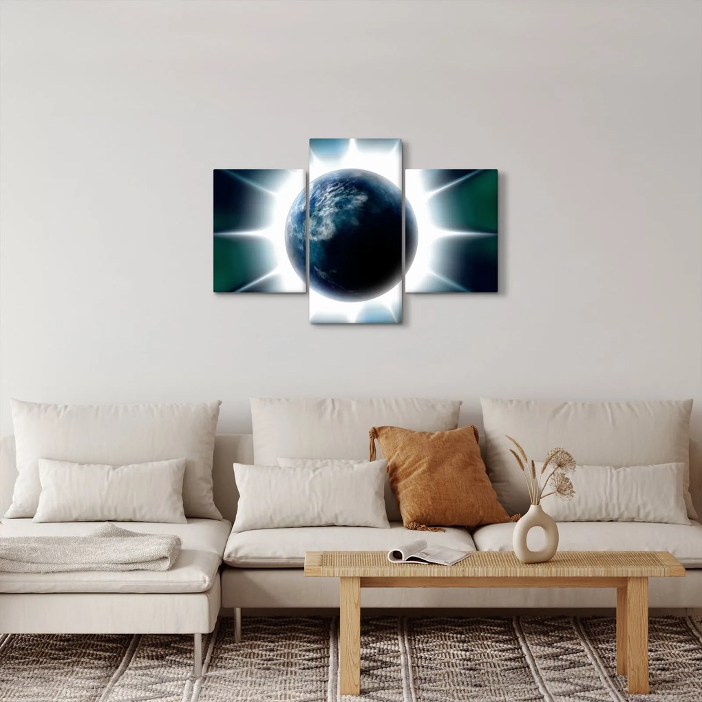 Tablou cu planeta iluminată (90x60 cm)