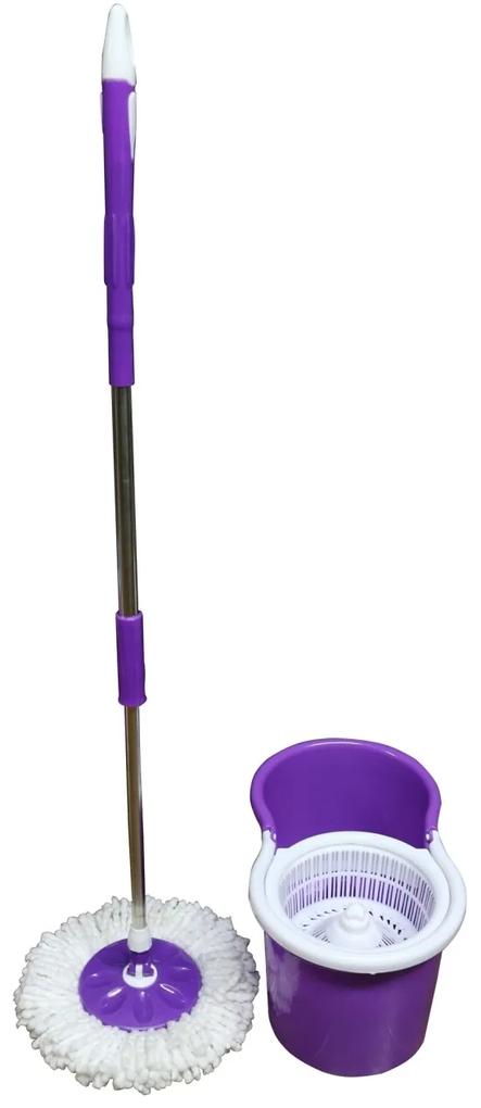 Galeata cu mop rotativ Primo Purple, Vanora, 12 L, alb/mov