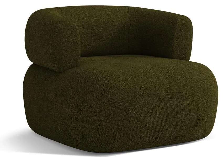 Fotoliu verde cu tapițerie din țesătură bouclé Jenny – Micadoni Home