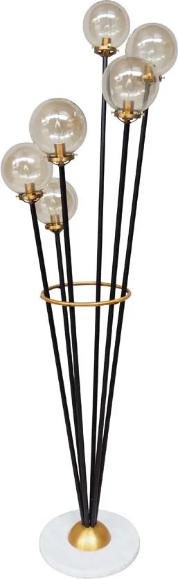 Lampadar din metal si sticla, cu baza din marmura, Artifice