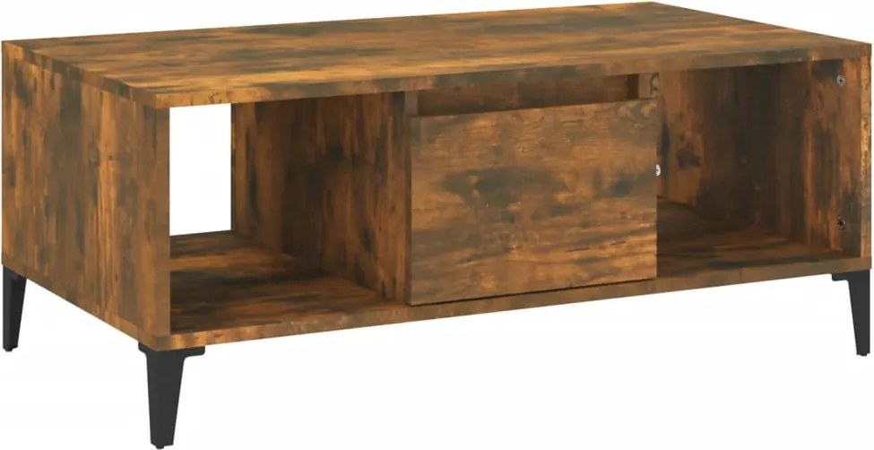 vidaXL Măsuță de cafea, stejar fumuriu, 90x50x36,5 cm, lemn prelucrat
