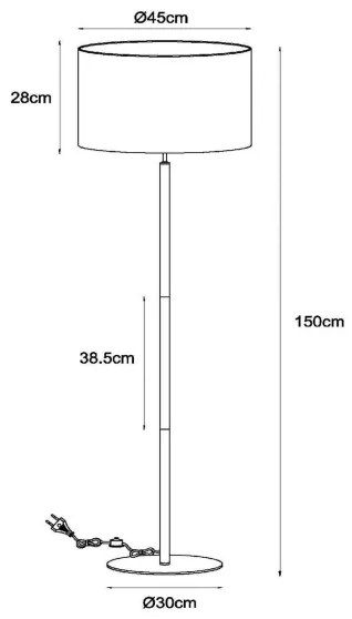 Lampadar Lucide 45709/81/38 MAYA 1xE27/40W/230V crem