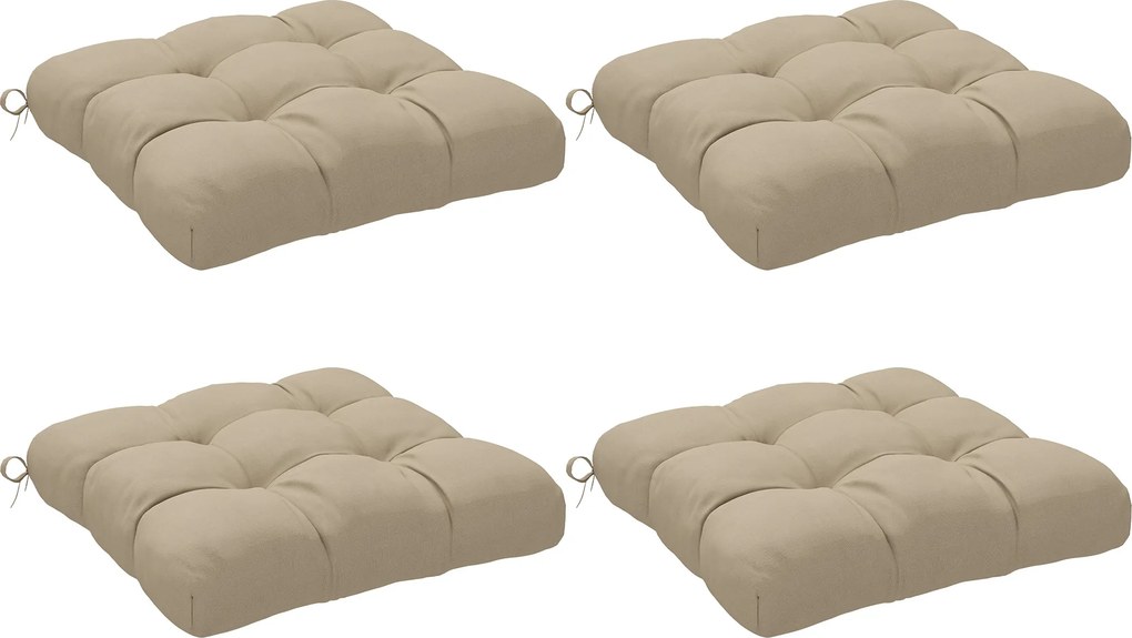Outsunny Set de perne pentru scaune de dining și grădină, impermeabile și anti-UV, cu 2 șnururi de fixare, 48x48x10 cm, kaki | Aosom Romania