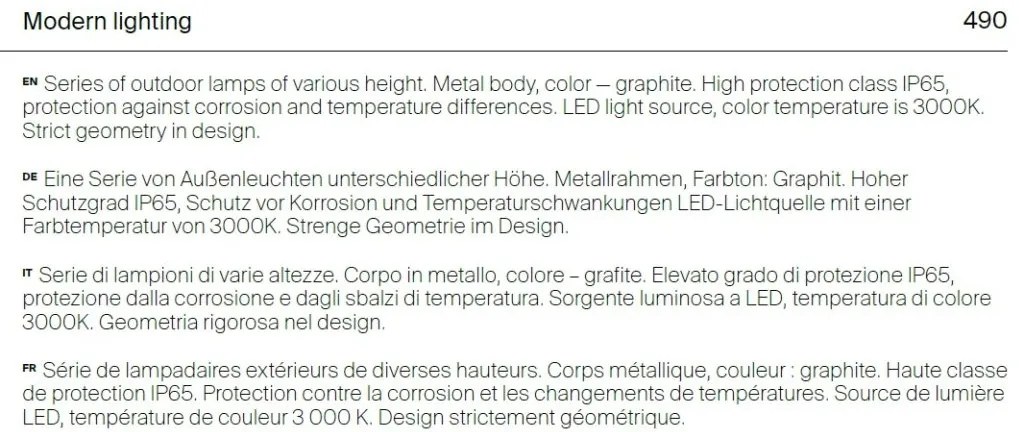 Stalp LED mediu pentru iluminat exterior IP65 Elbe grafit H-150cm