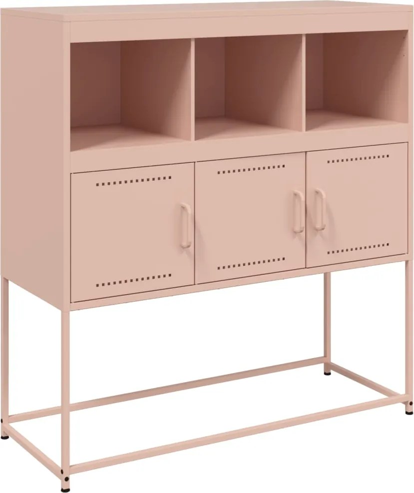 vidaXL Dulap înalt, roz, 100,5x39x107 cm, oțel