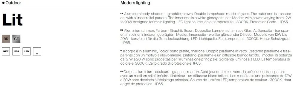 Mini Stalp LED iluminat exterior IP65 Lit maro H-78,5cm