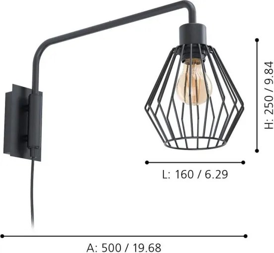 Eglo 99349 - Aplică perete TABILLANO 1xE27/40W/230V