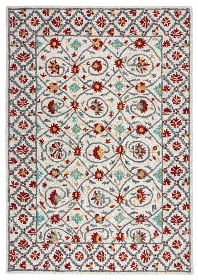 Covor roșu/albastru țesut manual din lână 200x290 cm Iris Traditional – Flair Rugs