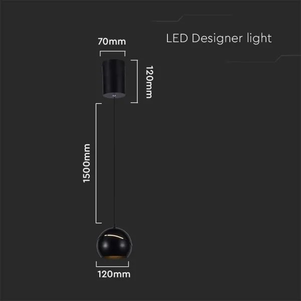 Lustră LED pe cablu LED/8,5W/230V 3000K negru