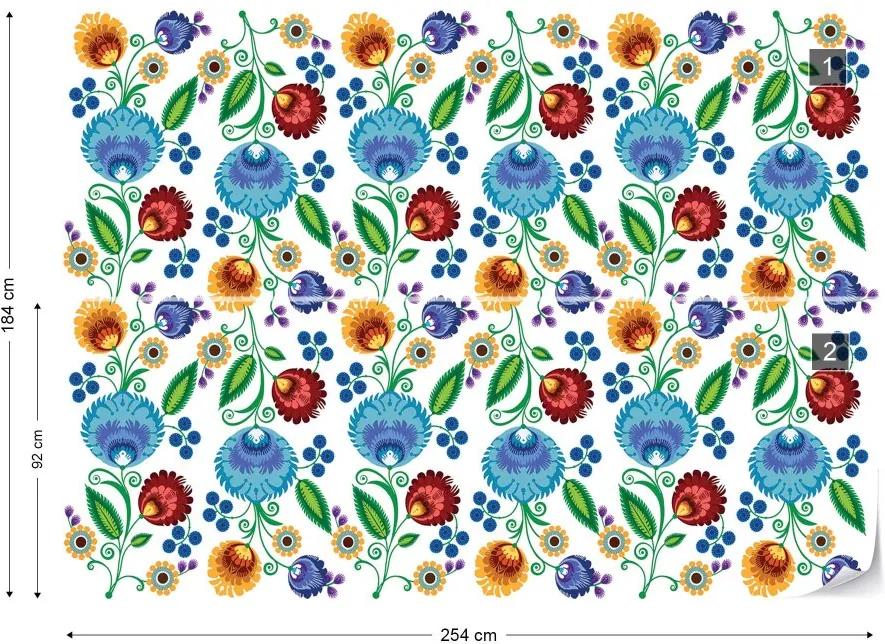 Fototapet GLIX - Vintage Floral Pattern  + adeziv GRATUIT Tapet nețesute - 254x184 cm