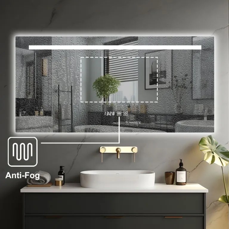 Oglindă de baie IREDA LED cu iluminare, 90 x 70 cm