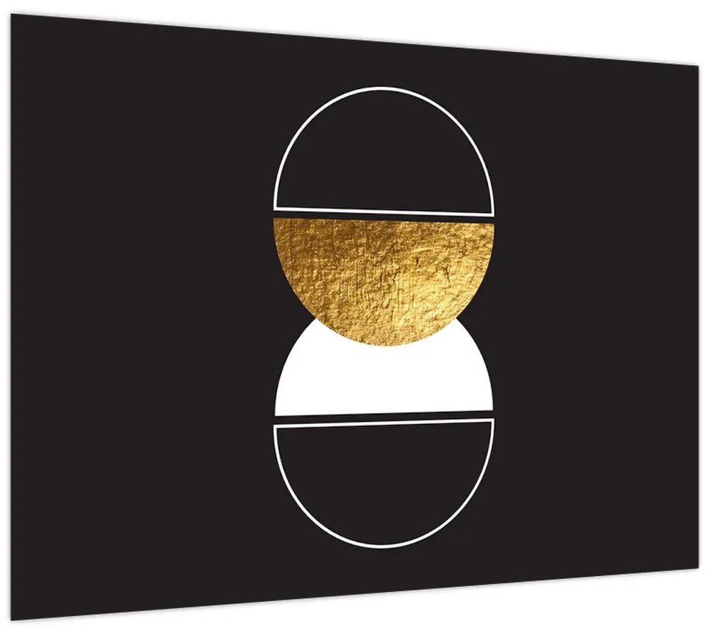Tablou - Abstracție de aur și negru N⁰2 (70x50 cm)