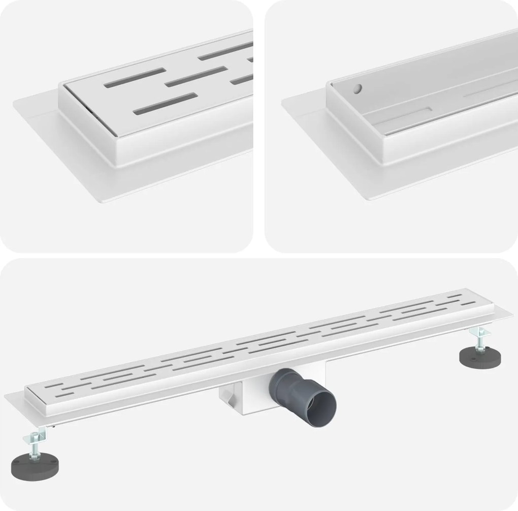 vidaXL Drenaj pentru duș cu design pe linie Argintiu 70 cm