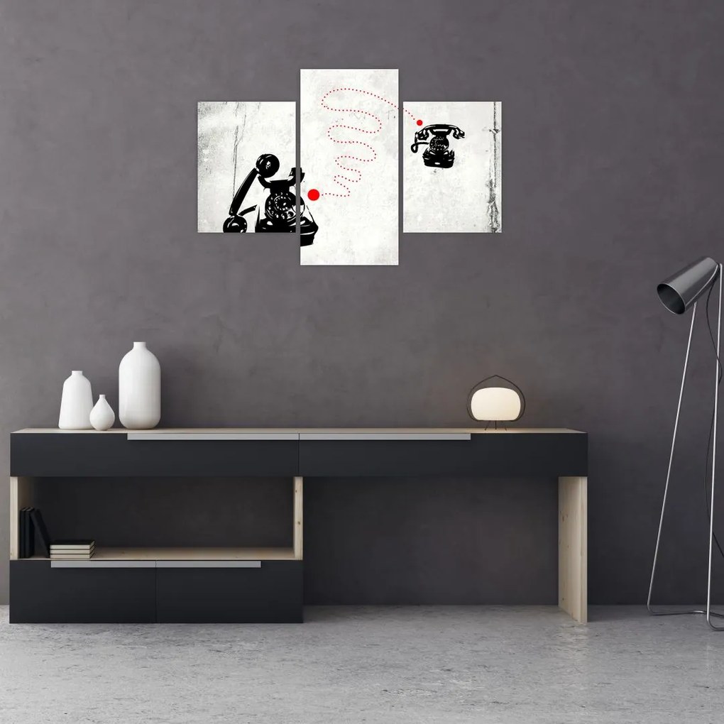 Tablou - Desen de telefon în stilul lui Banksy (90x60 cm)