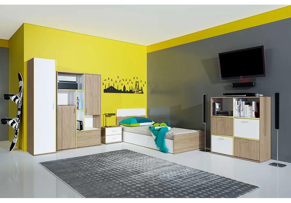 DULAP EFFIE, 100X42X163 CM, 3 USI, CULOARE SONOMA, PAL