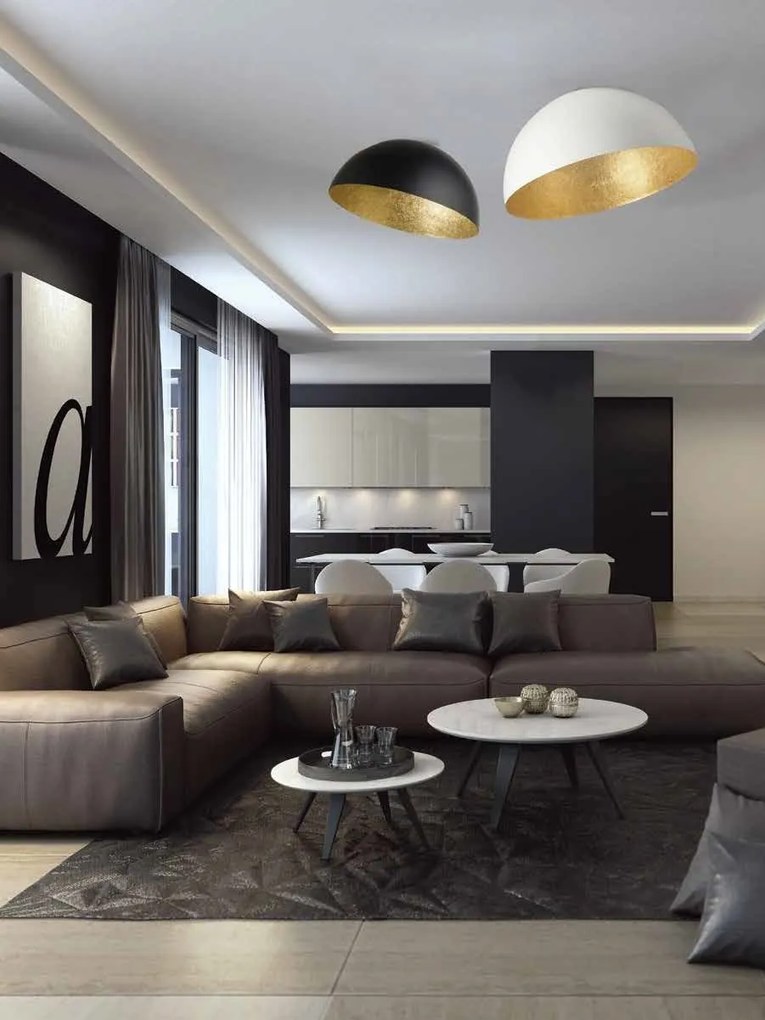 Lustra aplicata design decorativ Doris D-70cm negru/auriu