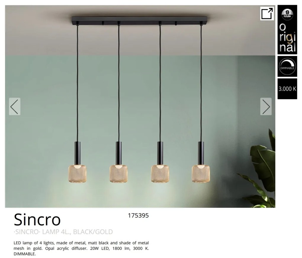 Lustra LED suspendata design modern Sincro 4L