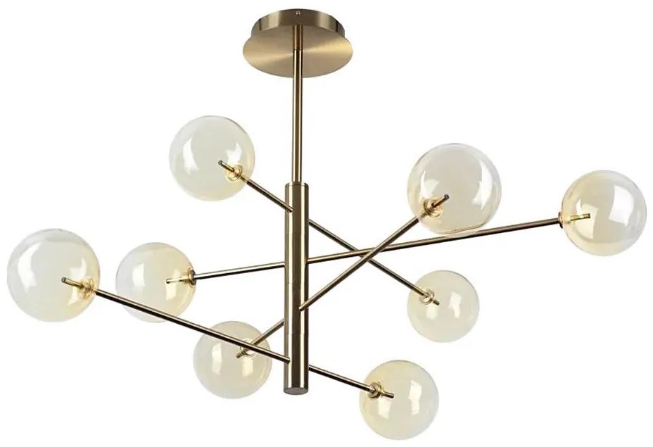 Lustră LED pe tijă Ideal Lux EQUINOXE 8xG4/2W/230V d. 128 cm alamă/fumuriu