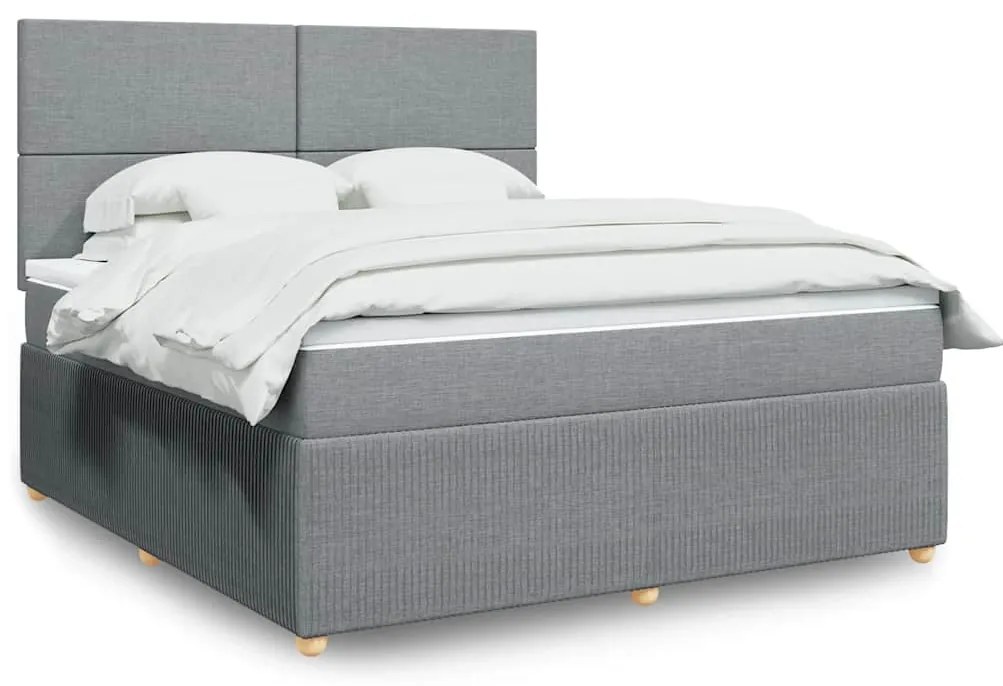 vidaXL Pat continental, gri deschis, 180x200 cm, material textil