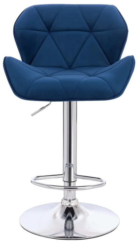 HR111W Scaun Bleumarin Velur Bază Cromata