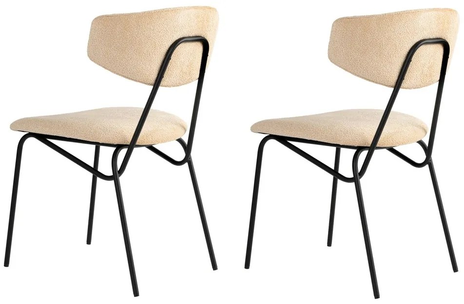 Set de scaune de sufragerie Nancy Beige și Negru,2 buc.