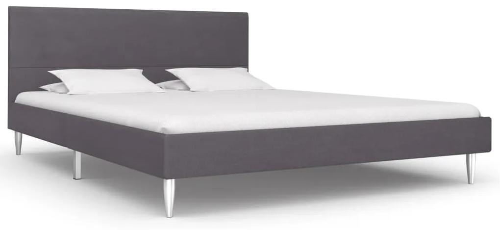280948 vidaXL Cadru de pat, gri, 140 x 200 cm, material textil