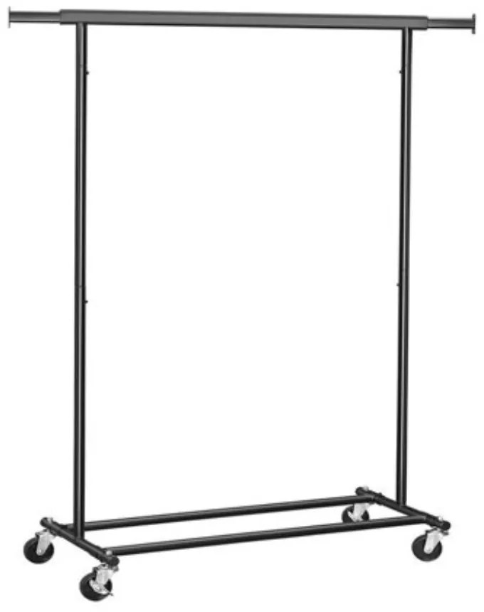 SongmicsHome Suport pentru haine INEZ cu roți, max.90kg, 83,5x45x160cm, negru