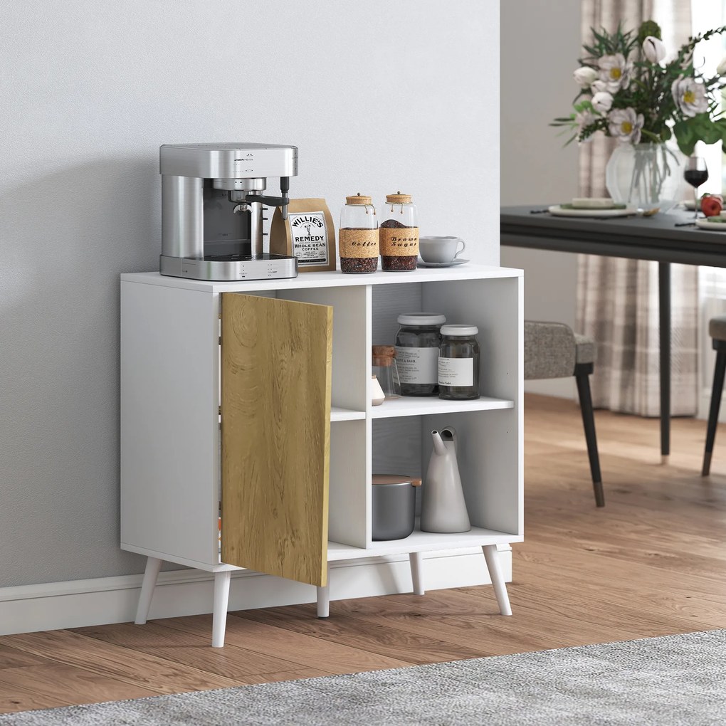HOMCOM Dulap Modern Reglabil Alb | Aosom Romania