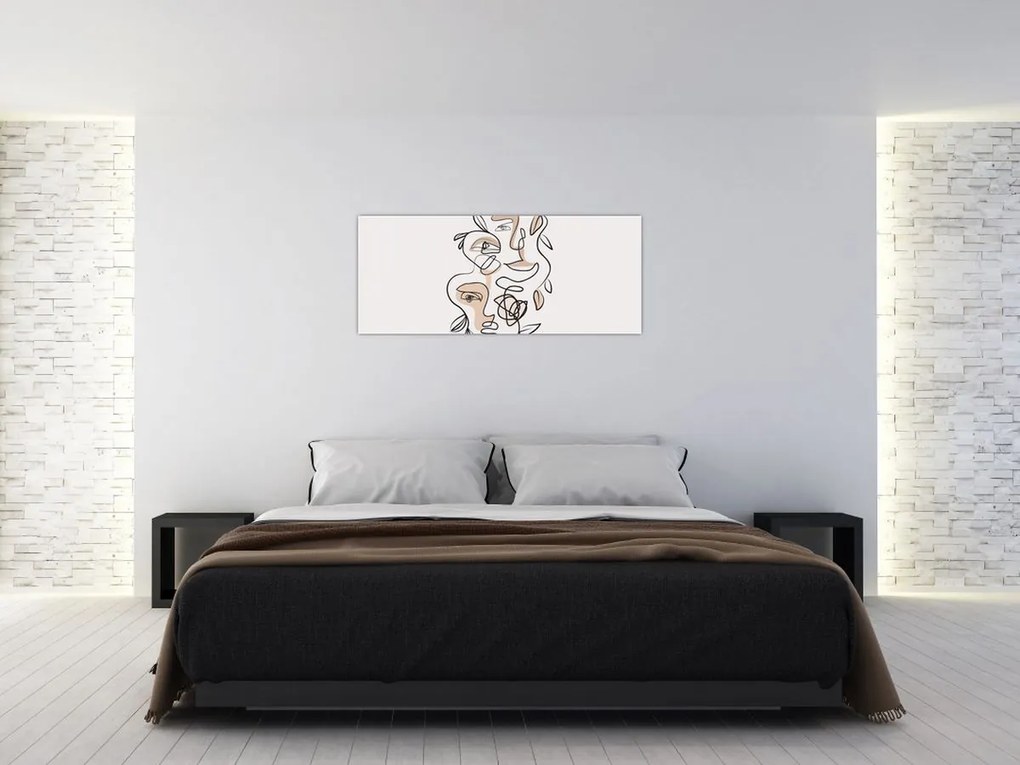 Tablou - Line art facials (120x50 cm)