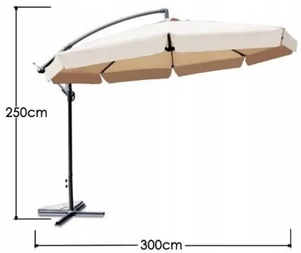 Umbrelă pliabilă crem pentru grădină  350cm