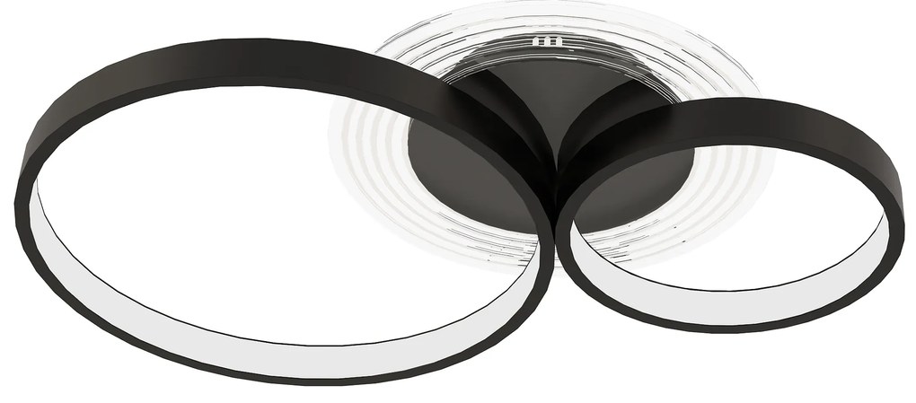 HOMCOM Lampă de tavan LED Modernă cu Intensitate Reglabilă, Putere 40W, Negru | Aosom Romania