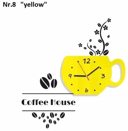 Ceas decorativ Coffee House pentru bucătărie Negru