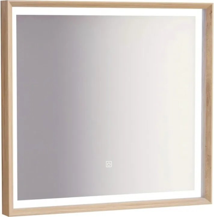 Oglinda cu iluminare Inter Ceramic dreptunghiulara 75x70 cm finisaj rama lemn