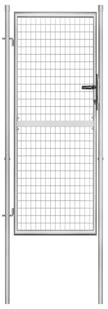 vidaXL Poartă de grădină, argintiu, 105 x 250 cm, oțel galvanizat