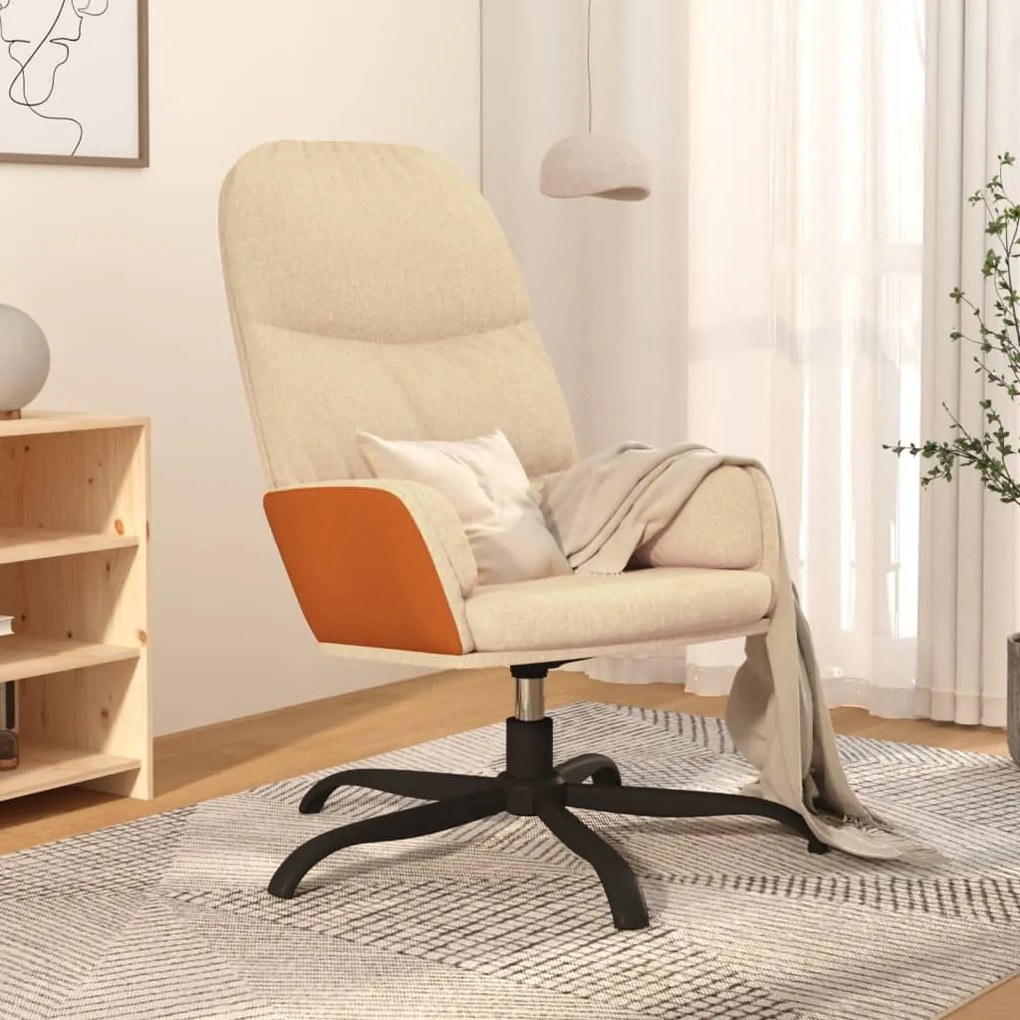 341033 vidaXL Scaun de relaxare, crem, material textil