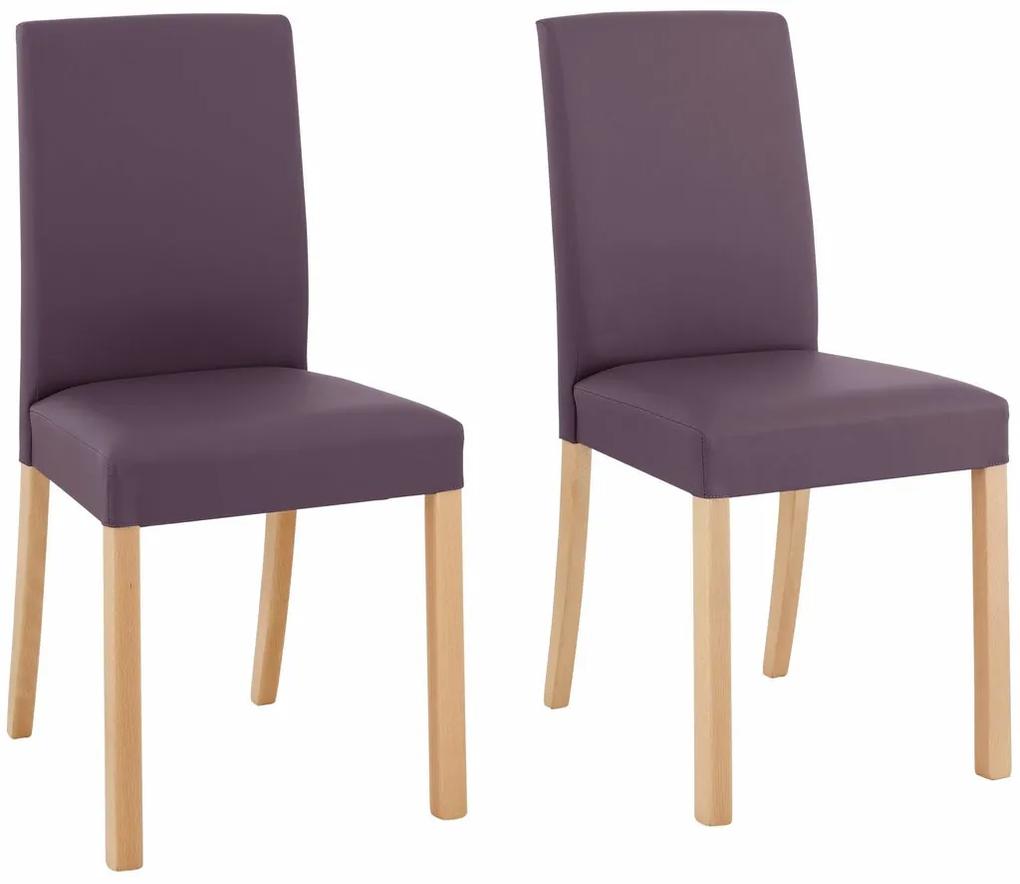 Set 4 scaune Nina, mov, piele ecologică
