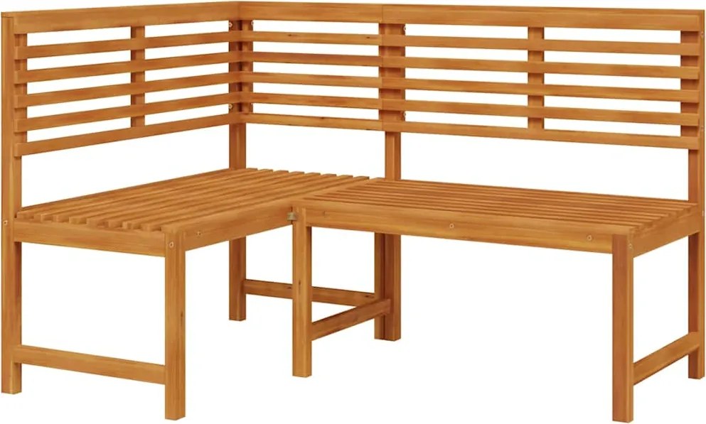 vidaXL Bancă de colț pentru grădină, 140 cm, lemn masiv de acacia