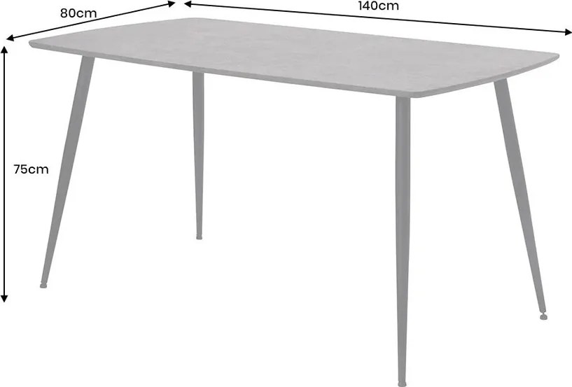 Masa dining APARTMENT 140cm gri beton