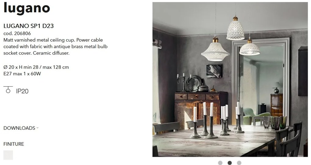 Pendul ceramic design modern LUGANO SP1 D23 206806