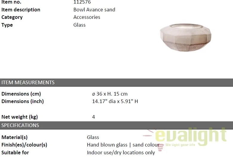 Vas decorativ design elegant Avance diam.36cm 112576 HZ