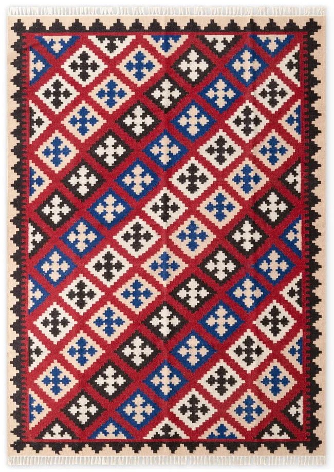 Covor roșu reversibil, țesut manual din lână 120x170 cm Kamal Rami – Nouristan