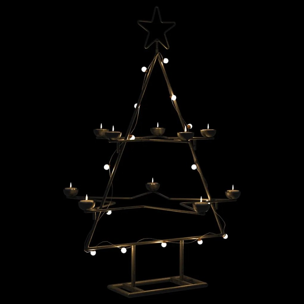 vidaXL Brad de Crăciun din metal pentru decor, negru, 75 cm