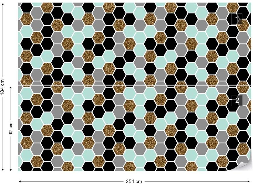 GLIX Fototapet - Modern Hexagonal Pattern Vliesová tapeta  - 254x184 cm