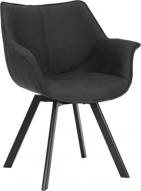 Set de 2 scaune pivotante The Dutch Retro, microfibra gri antic