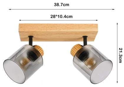 Brilagi - Spot HYGGE 2xE14/15W/230V lemn/fumuriu