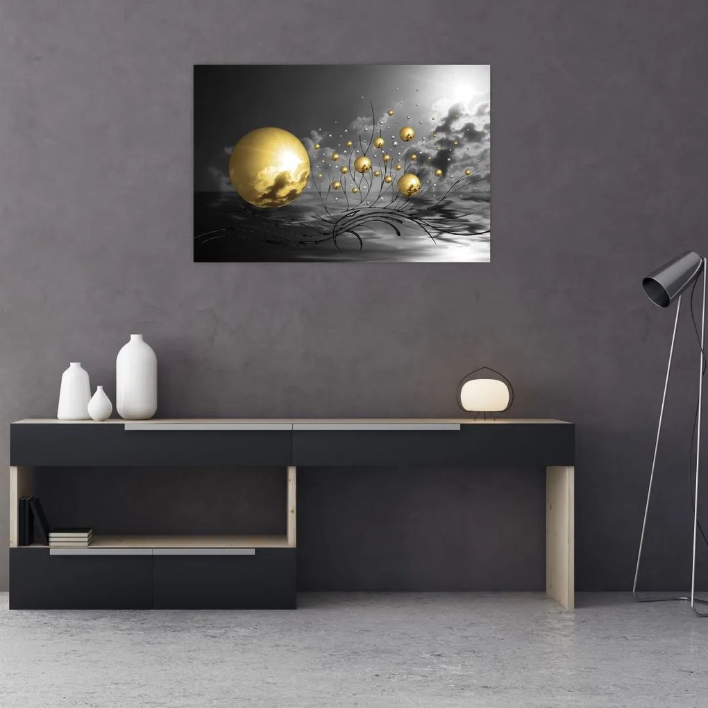 Tabloul bilelor în ocru (90x60 cm)