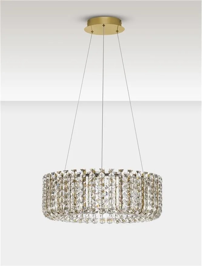 Lustra suspendata LED auriu, cristale sticla CELYSIA 60cm