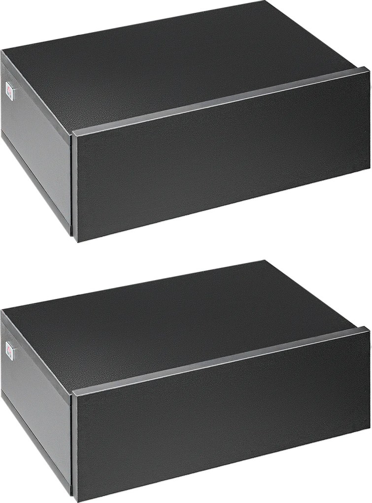 HOMCOM Set 2 Noptiere Suspendate pentru Dormitor, Noptiere Moderne din Lemn cu Fixare pe Perete, 40x30x15cm, Negru | Aosom Romania