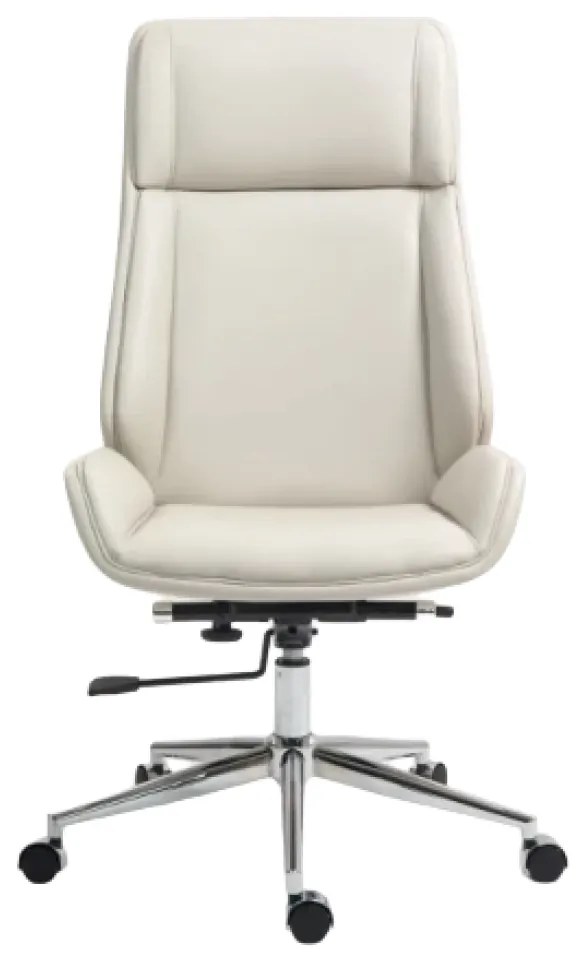 RESIGILAT- Scaun directorial, inaltime reglabila, brate fixe, baza metalica, Bej