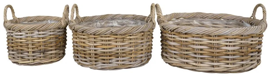 Coșuri Kuta, kubu rattan, naturale 3db